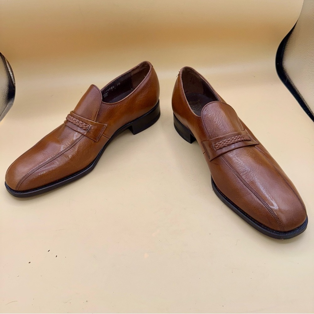 Florsheim Caramel Brown Leather Bicycle Toe Slip-on luxury loafers Men’s 10, VTG - Picture 10 of 13